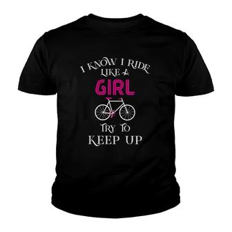 Cute Bicycle Bike Woman Girl Birthday Mothers Day Youth T-shirt | Mazezy