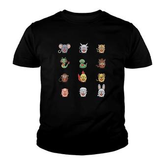 Cute Chinese Zodiac Animal Signs Youth T-shirt | Mazezy