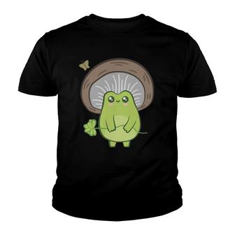 Cute Frog Mushroom Hat - Cottagecore Aesthetic Champignon Youth T-shirt | Mazezy