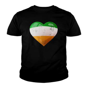 Cute Heart Ireland Flag Celtic Saint Patrick's Day Youth T-shirt | Mazezy