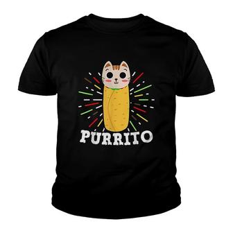Cute Mexican Food Purrito Youth T-shirt | Mazezy