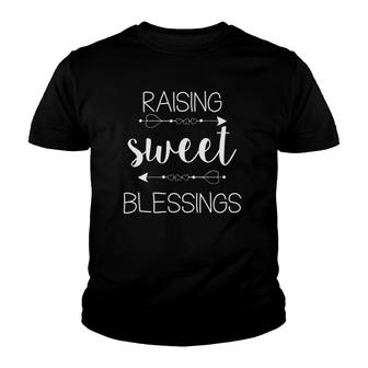 Cute Mommy Mom Raising Sweet Blessings Youth T-shirt | Mazezy