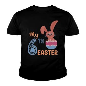 Cute My 6Th Birthday Happy Easter Bunny Rabbit Youth T-shirt - Seseable