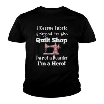 Cute Quilter Gift Idea For Quilting Fabric Quarters Youth T-shirt | Mazezy