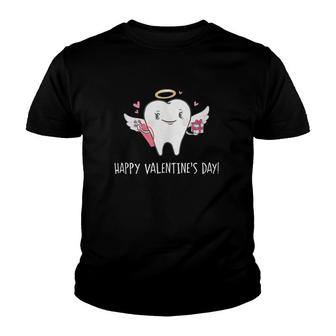 Cute Winged Tooth Cupid With Hearts Dentist Valentine's Day Youth T-shirt | Mazezy DE
