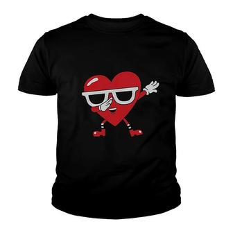 Dabbing Heart Love Dab Valentines Day Youth T-shirt - Thegiftio UK