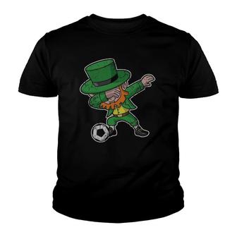 Dabbing Leprechaun Soccer Irish Football St Patricks Day Youth T-shirt - Thegiftio
