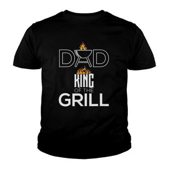 Dad King Of The Grill Funny Bbq Father's Day Barbecue Youth T-shirt | Mazezy