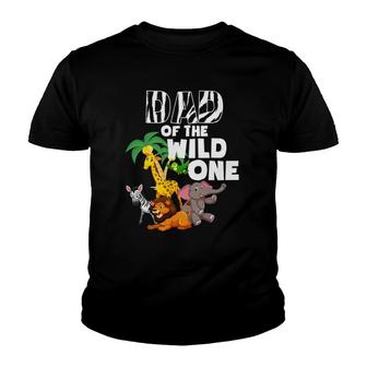 Dad Of The Wild One Zoo Theme Birthday Safari Jungle Youth T-shirt | Mazezy
