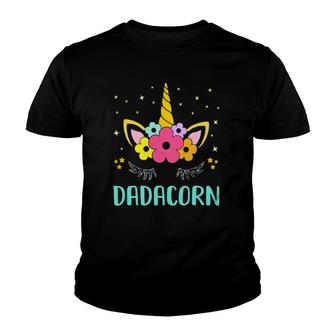 Dadacorn Dadicorn Daddycorn Unicorn Dad Kids Father's Day Youth T-shirt | Mazezy