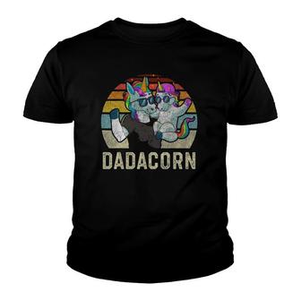 Dadacorn Unicorn Dad Papa Retro Vintage Father's Day Gift Youth T-shirt | Mazezy