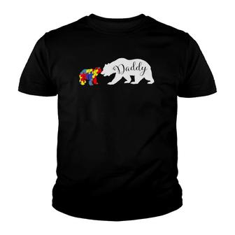 Daddy Bear Autism Awareness Month Dad Men Gift Youth T-shirt | Mazezy