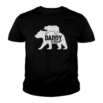 Daddy Bear Father's Day Cute Baby Cub Papa Dad And Pops Youth T-shirt | Mazezy
