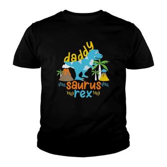 Daddy Dad Saurus Rex Dinosaur Dino For Father Youth T-shirt | Mazezy