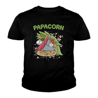 Daddycorn Dadacorn Papacorn Dadacorn Unicorn Dad Daddy Papa Youth T-shirt | Mazezy