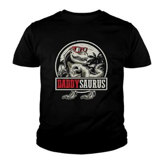 Daddysaurus Rex Fathers Day Dinosaur Daddy Funny V2 Youth T-shirt - Thegiftio UK