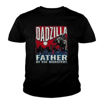 Dadzilla Father Of The Monsters - Dad Vintage Distressed Youth T-shirt | Mazezy
