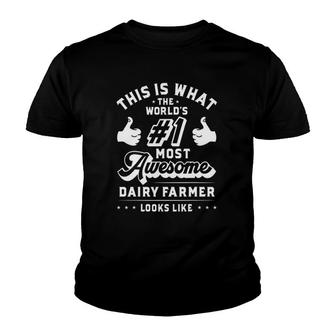 Dairy Farmer Apparel Funny Best Farmers Design Youth T-shirt | Mazezy