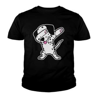 Dalmatian Dabbing T Funny Dalmation Dab Dog Dance Youth T-shirt | Mazezy