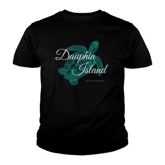 Dauphin Island Alabama Sea Turtle Youth T-shirt | Mazezy