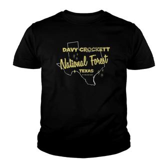 Davy Crockett National Forest Retro Vintage Youth T-shirt | Mazezy