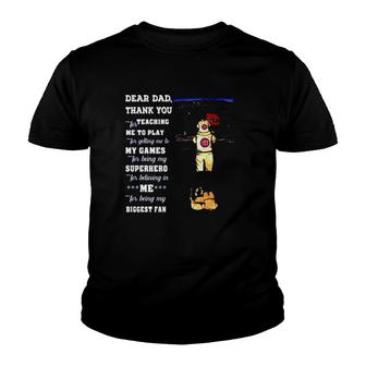 Dear Dad Thank You For Teaching Me To Play Youth T-shirt | Mazezy