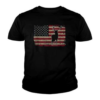 Deer Hunting American Flag Usa Proud Hunter Gift Idea Youth T-shirt | Mazezy