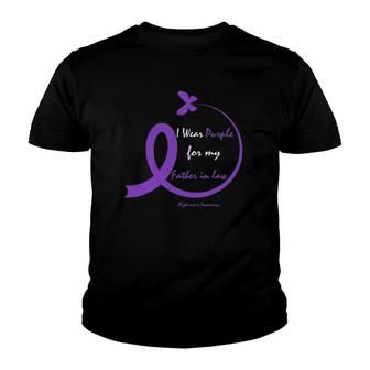 Dementia Gifts Dad Purple Father In Law Alzheimer's Awareness Youth T-shirt | Mazezy