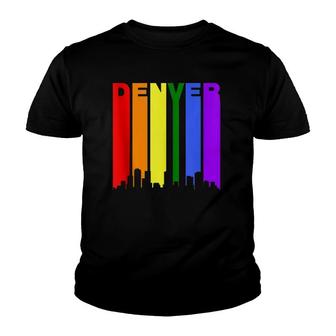 Denver Colorado Lgbtq Gay Pride Rainbow Skyline Youth T-shirt | Mazezy