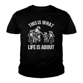 Dirt Bike Dad Motocross Motorcycle Biker Father Kids Gift Youth T-shirt | Mazezy