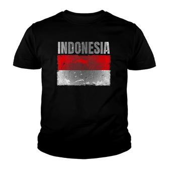 Distressed Indonesia Flag Graphic For Men Women Indonesian Tank Top Youth T-shirt | Mazezy