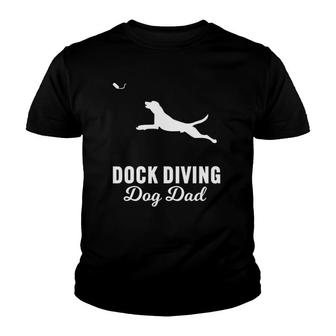 Dog Jumping Swimming Design Dock Diving Dog Dad Youth T-shirt | Mazezy