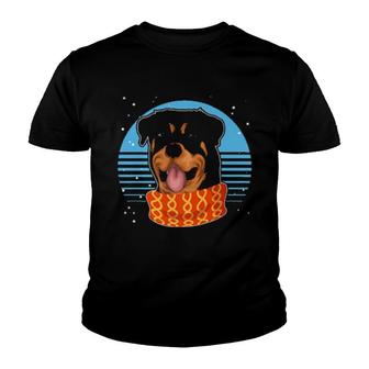 Dog Winter Animal Pet Owner Rottie Retro Rottweiler Youth T-shirt - Thegiftio UK