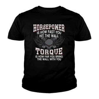 Drag Racing Horsepower Torque Drag Racing Tee S Youth T-shirt - Thegiftio UK