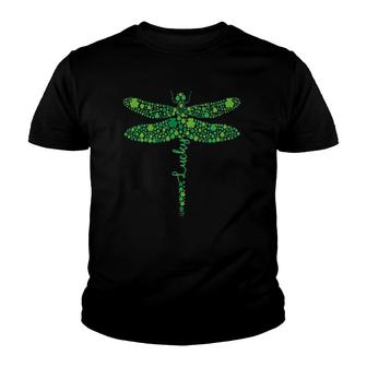 Dragonfly Lucky Shamrock St Patrick's Day Youth T-shirt | Mazezy
