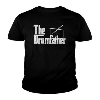 Drummer Humor The Drumfather Funny Drum Kit Youth T-shirt | Mazezy