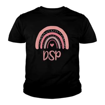 Dsp Boho Cute Pink Rainbow Direct Support Person For Nurse Youth T-shirt | Mazezy