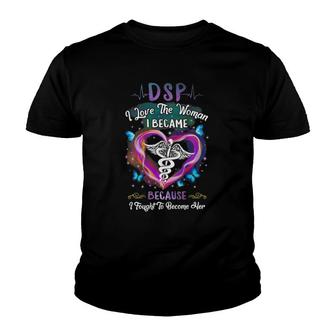 Dsp I Love Woman I Became Nurse Person Butterfly Heartbeats Youth T-shirt | Mazezy UK