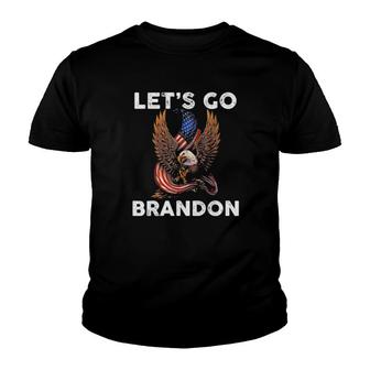 Eagle American Flag Let’S Go Brandon Impeach Biden Tee Youth T-shirt | Mazezy