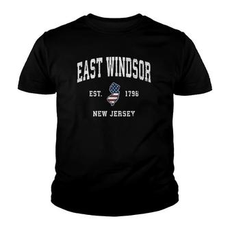 East Windsor New Jersey Nj Vintage American Flag Design Youth T-shirt | Mazezy