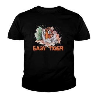 Easy Tiger Vintage Retro Animal Lover Cool Gift Youth T-shirt | Mazezy