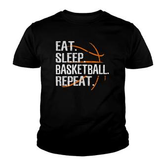 Eat Sleep Basketball Repeat - Gift For Basketball Lover Youth T-shirt | Mazezy