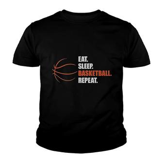 Eat Sleep Basketball Repeat Youth T-shirt | Mazezy