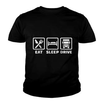Eat Sleep Drive Truck Youth T-shirt | Mazezy