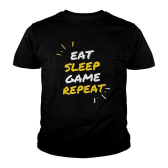 Eat Sleep Game Repeats Youth T-shirt | Mazezy