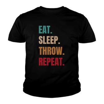 Eat Sleep Throw Repeat Track And Field Throwing Retro Youth T-shirt | Mazezy