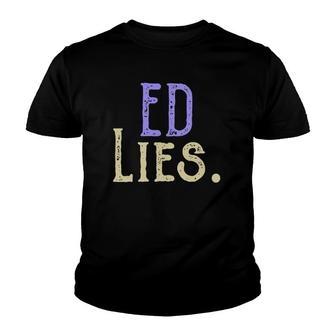 Eating Disorder Recovery Ed Lies Purple Ribbon Anorexia Gift Youth T-shirt | Mazezy