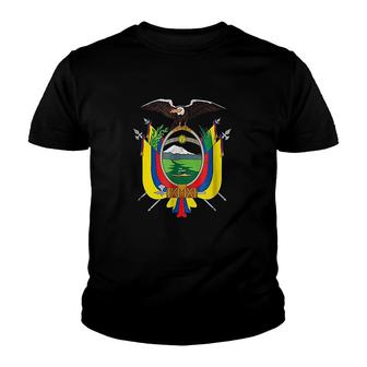Ecuador Coat Of Arms Flag Youth T-shirt | Mazezy