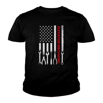 Elevator Mechanic American Flag, Elevator Mechanic Youth T-shirt | Mazezy