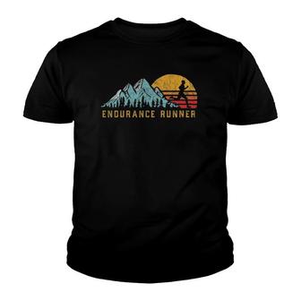 Endurance Runner - Retro Style Vintage Trail Running Youth T-shirt | Mazezy